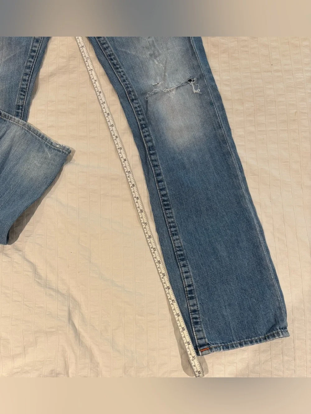 TRUE RELIGION JOEY RAINBOW STITCH Straight Leg Distressed Jeans Women’s SZ 28/31 - Picture 5 of 5